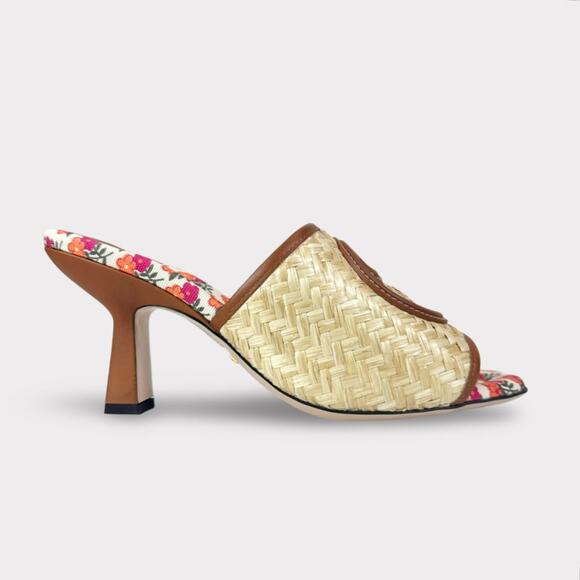 Gucci Interlocking G Raffia Sandal Heel - Women’s 7.5 - Picture 1 of 10